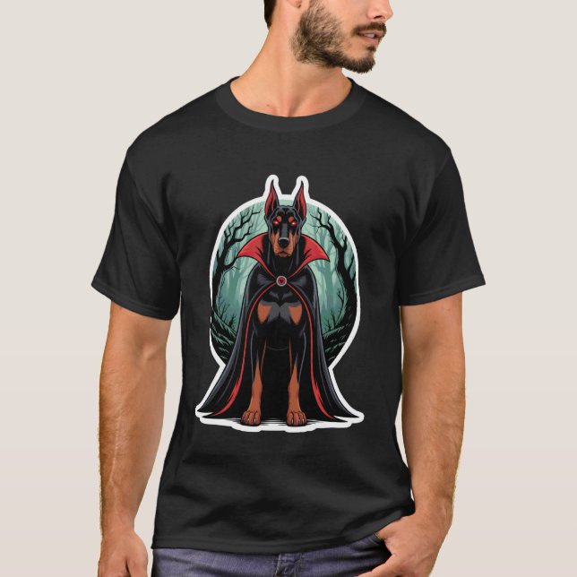 Dobermann Vampir Halloween T-Shirt (Vorderseite)