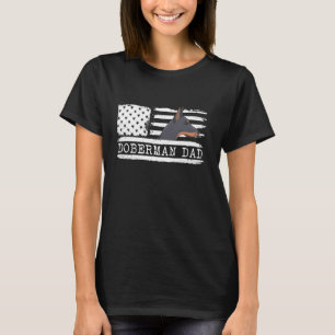 Dobermann-Vater Amerikanische Flagge Patriotischer T-Shirt