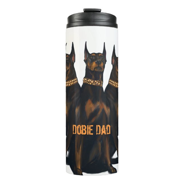 Dobermann Vater, Doberman, Doberman-Liebhaber, Dob Thermosbecher (Vorderseite)