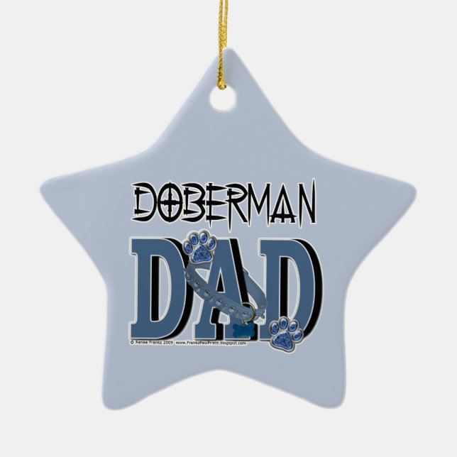 Dobermann VATER Keramik Ornament (Vorne)