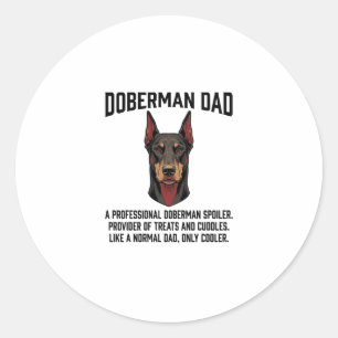 Dobermann-Vater Vintage Gravur Hunde-Liebhaber-Shi Runder Aufkleber