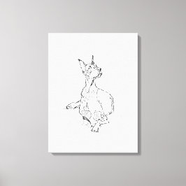 Dobermann-Wandkunst – Minimalistische Hundelinienz Leinwanddruck