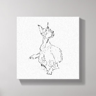 Dobermann-Wandkunst – Minimalistische Hundelinienz Leinwanddruck