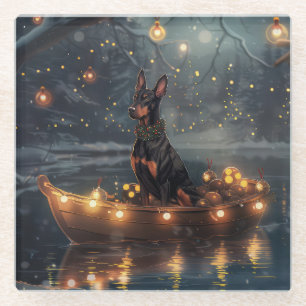 Dobermann-Weihnachts-Festreise Glasuntersetzer