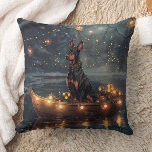 Dobermann-Weihnachts-Festreise Kissen