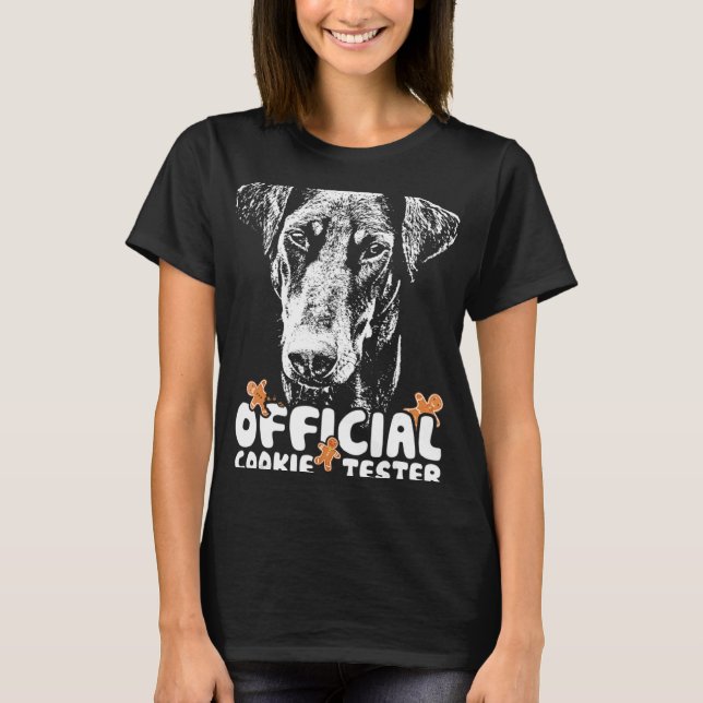 Dobermann-Weihnachtskekstester T-Shirt (Vorderseite)