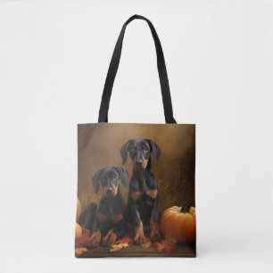 Dobermann-Welpe Herbstfreude Kürbis