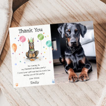 Dobermann-Welpen-Hunde-Geburtstags-Dankeschön-Kart
