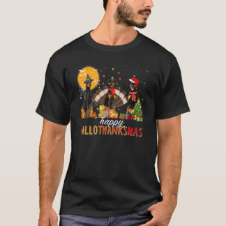 Dobermann-Zauberhut Truthahn Weihnachtsmann Hut Gl T-Shirt