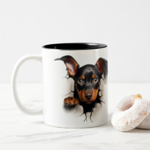 Dobermann zweifarbige tasse