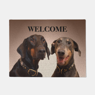 Dobermannhundewillkommene Türmatte