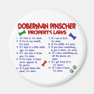 DOBERMANNPINSCHER Eigentums-Gesetze 2 Magnet