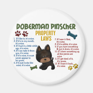 Dobermannpinscher-Eigentums-Gesetze 4 Magnet