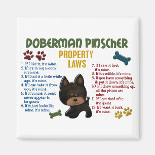 Dobermannpinscher-Eigentums-Gesetze 4 Magnet