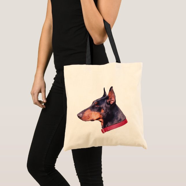 Dobermannpinscher-Gesichts-HundeFoto-Taschen-Tasch Tragetasche (Vorderseite (Produkt))