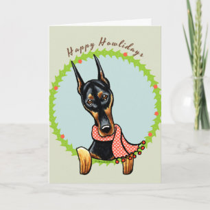 DobermannPinscher glückliches Howlidays Feiertagskarte