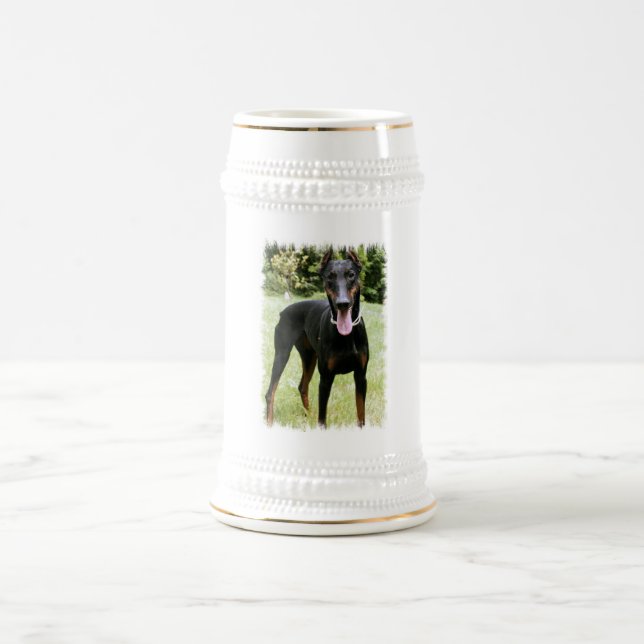 Dobermannpinscher-Hundebier Stein Bierglas (Mittel)