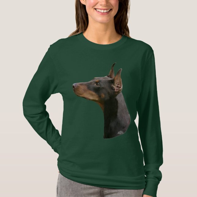 DobermannPinscher Kopf rot/Braun T-Shirt (Vorderseite)