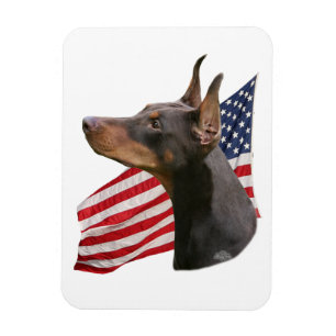 DobermannPinscher Kopf Rot Magnet