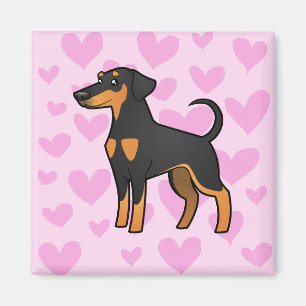 Dobermannpinscher-Liebe (schlaffe Ohren) Magnet