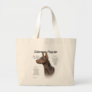 Dobermannpinscher-(roter) Geschichtsentwurf Jumbo Stoffbeutel