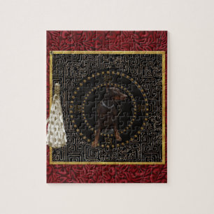 DobermannPinscher, runde Form, Hund auf Chinesen Puzzle
