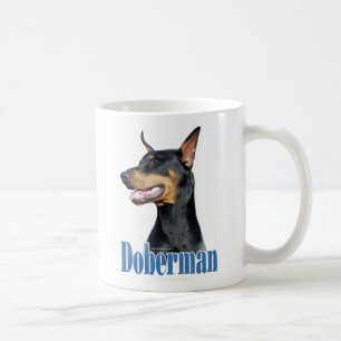 Dobermannpinscher-(schwarzer) Name Tasse
