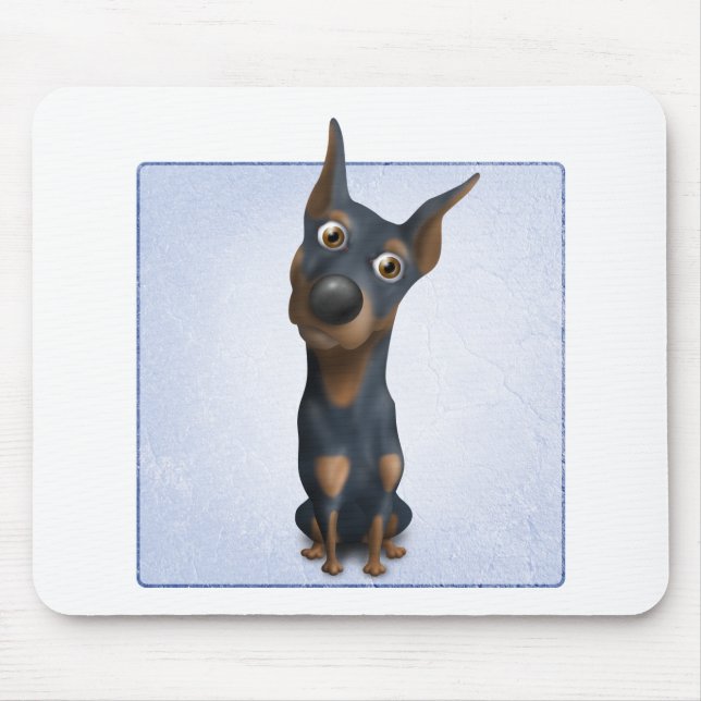 DobermannPinscher (Schwarzes u. TAN) DOB1 Mousepad (Vorne)