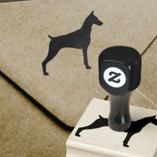 Dobermannpinscher-Silhouette Gummistempel