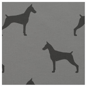 Dobermannpinscher-Silhouette-Muster Stoff