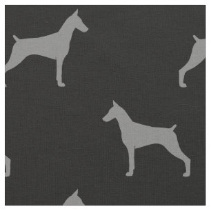 Dobermannpinscher-Silhouette-Muster Stoff