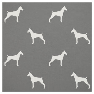 Dobermannpinscher-Silhouette-Muster Stoff
