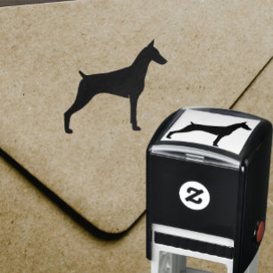 Dobermannpinscher-Silhouette Permastempel