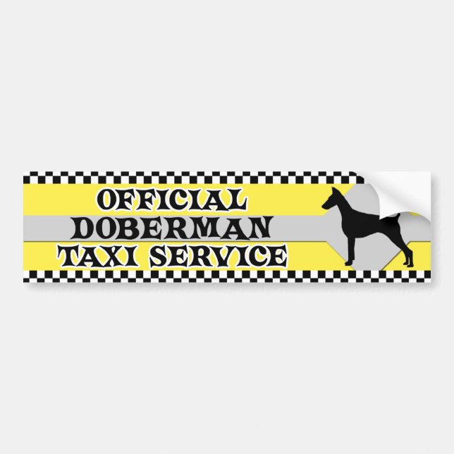 Dobermannpinscher-Taxi-Service-Autoaufkleber Autoaufkleber (Vorne)