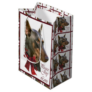 Dobermannpinscher-Weihnachten Mittlere Geschenktüte
