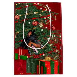 Dobermannpinscher-Weihnachten Mittlere Geschenktüte