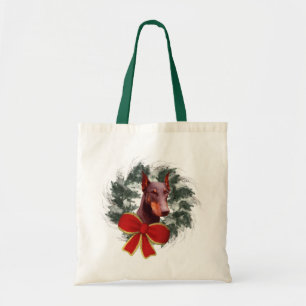 Dobermannwreath-Weihnachtsfeiertags-Taschen-Tasche Tragetasche