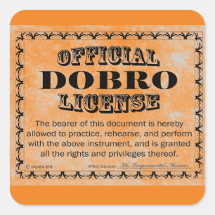 Dobro License Square Aufkleber