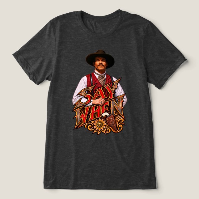Doc Holliday Old West Gunslinger Western Kunst Tri-Blend Shirt (Design Vorderseite)