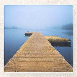 Dock auf dem See Glasuntersetzer