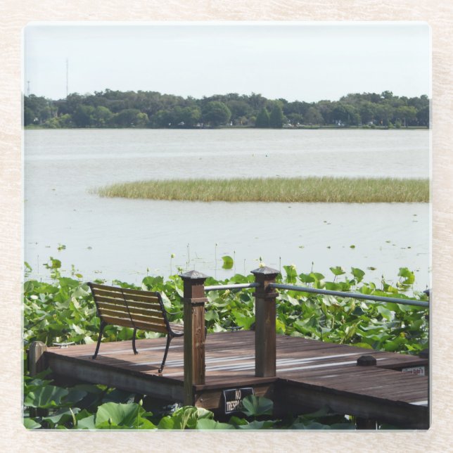 Dock on Lake Hollingsworth Glasuntersetzer (Vorderseite)
