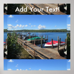 Docked Boats on Beautiful Lake Poster