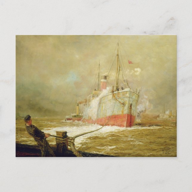 Docken eines Frachtschiffs Postkarte (Vorderseite)