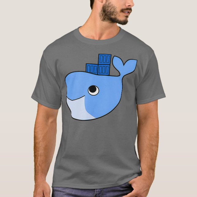 Docker Swarm Container auf Blue Whale Hackathon T-Shirt (Vorderseite)