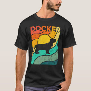 Docker Vintage Sonnenuntergang Mama Papa T-Shirt