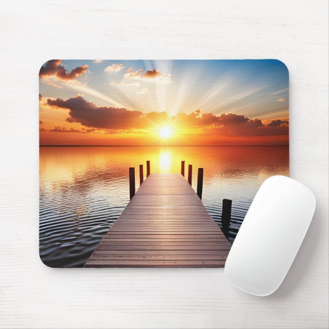 Docking Lake bei Sunrise Mousepad (Mit Mouse)