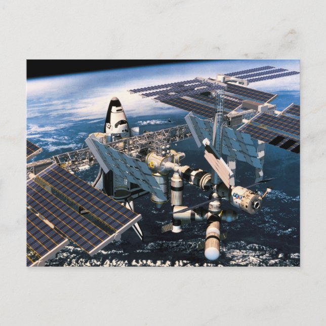 Docking Space Shuttle Postkarte (Vorderseite)