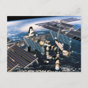 Docking Space Shuttle Postkarte