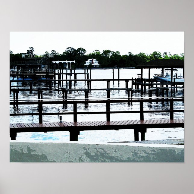 Docks auf dem Fluss 7580 Poster (Vorne)