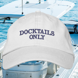 Docktails Only / Navy Küstenboot-Tag Bestickte Baseballkappe